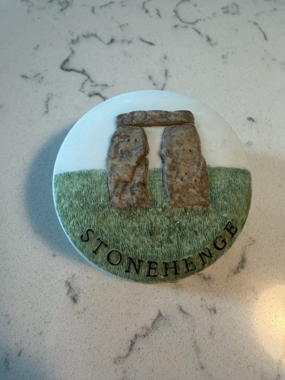 Stonehenge Ceramic Trinket Dish in Green and White